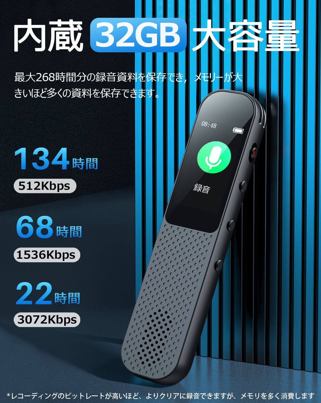 Amazon.co.jp: DONEST ボイスレコーダー 32GB大容量 録音機 IC